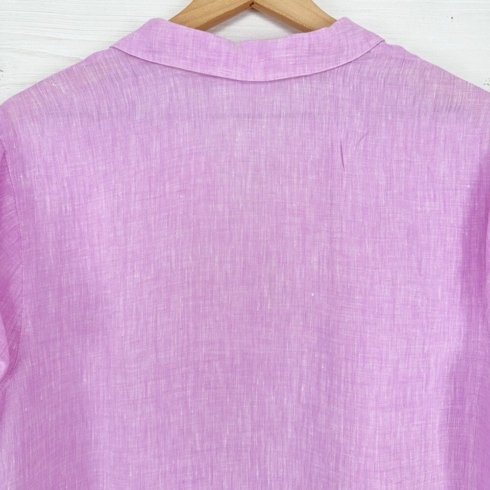 J.Jill Love Linen Relaxed Tunic Top Size L Petunia Pink Lagenlook Coastal Beach - Picture 8 of 16